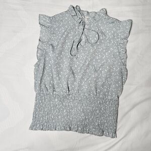 Paper Crane Ruffled Light Blue Top